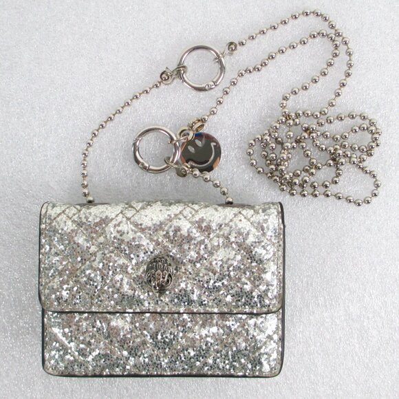 KURT GEIGER MICRO SILVER KENSINGTON BAG - Picture 1 of 16